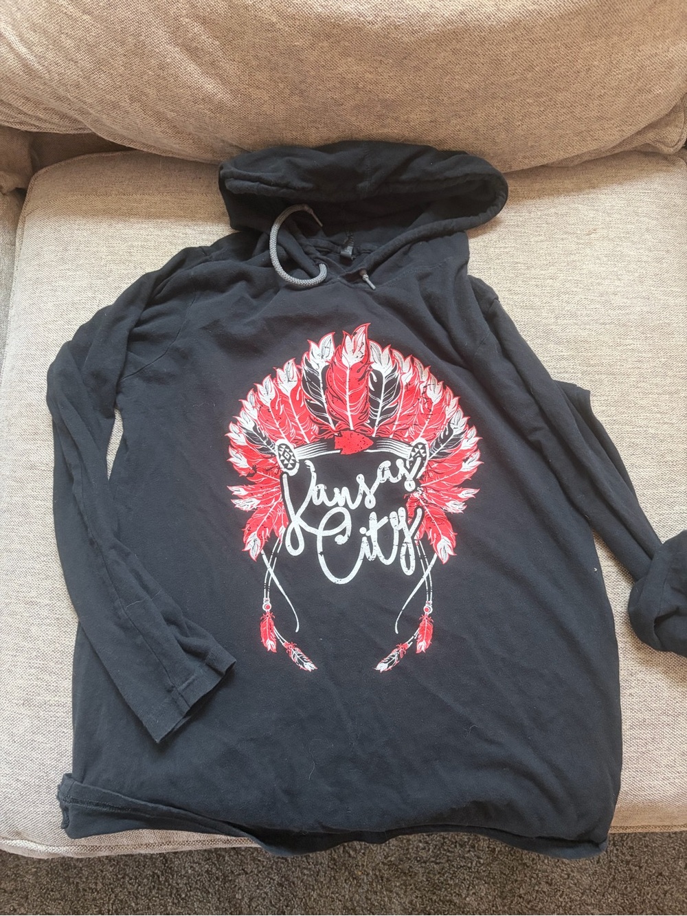 Kansas City Graphic Hoodie Sweatshirt - Black & Red